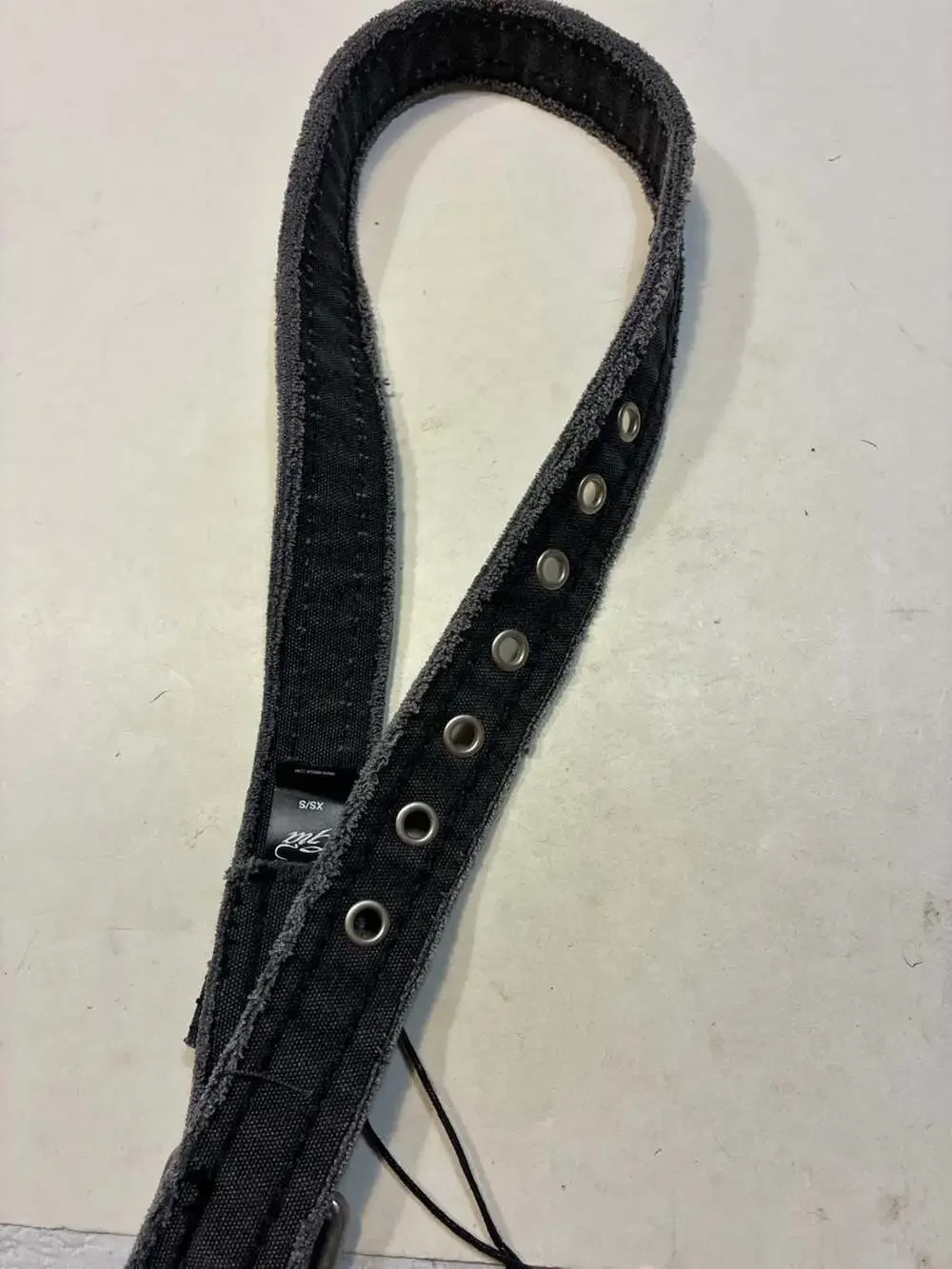 I.AM.GIA Black Distressed Canvas Grommet Belt Size XS/S